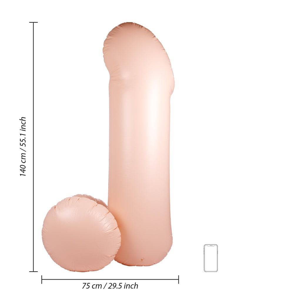 Shots Toys 55-inch inflatable penis with realistic design and vibrant color, ideal for adult parties and fun activities.