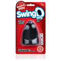 Screaming O SwingO Sling cock ring in black, featuring a stretchy design for enhanced comfort and support during use.