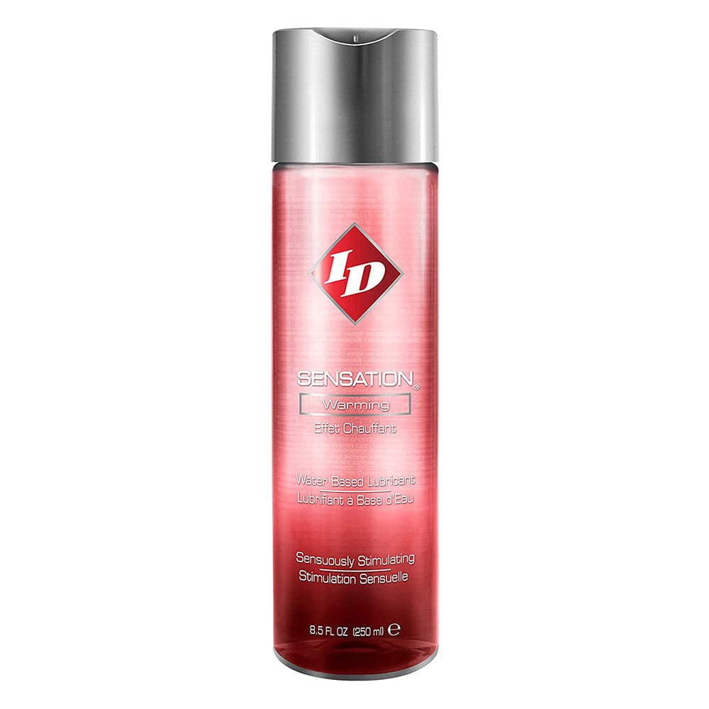 ID Lube ID Sensation warming liquid lubricant 8.5 oz bottle with a sleek design and vibrant labeling.