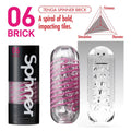 Tenga 06 Brick Spinner Masturbator with textured design and rotating elements for enhanced pleasure体验.