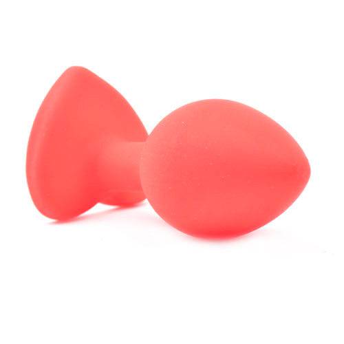 Red heart-shaped butt plug with a diamond base by Various Toy Brands, showcasing a sleek design and smooth finish.
