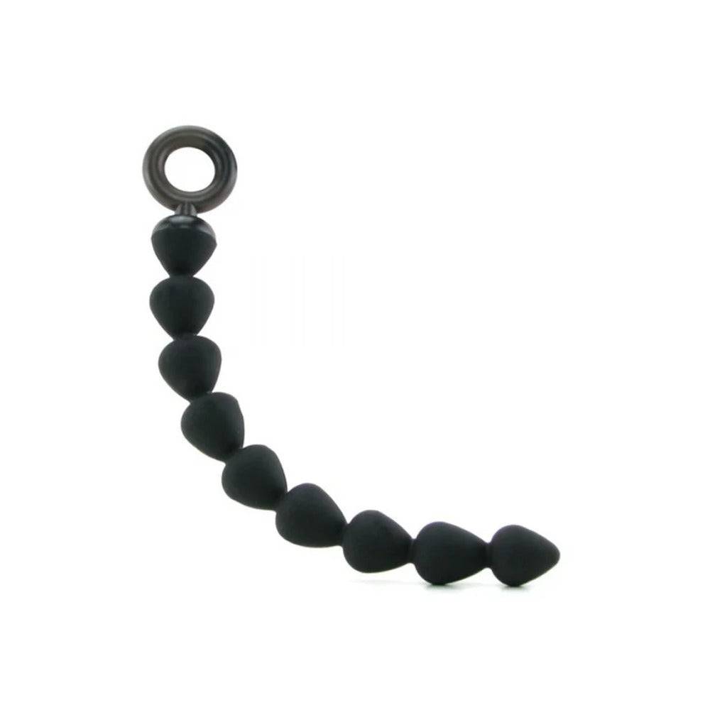Sportsheets silicone anal beads in a sleek design, showcasing multiple graduated spheres for pleasurable stimulation.