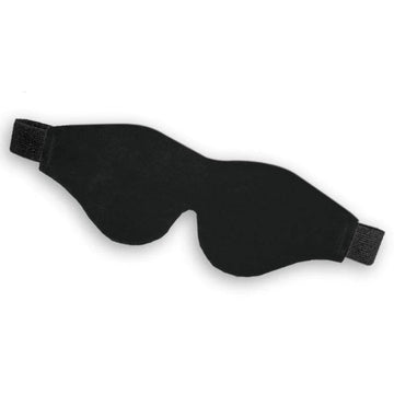 Soft black blindfold from Sportsheets, featuring comfortable fabric and adjustable straps for a secure fit.