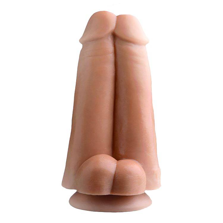 XR Brands Tom Of Finland Dubbla kukar dildo with realistic design and dual ends for versatile pleasure.