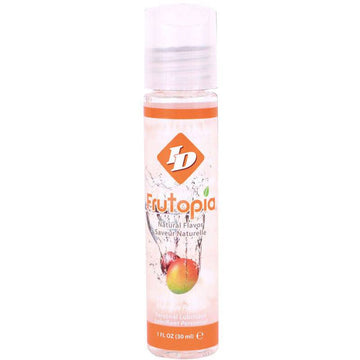 ID Lube Frutopia mango personal lubricant in a 1 oz bottle with a vibrant design.