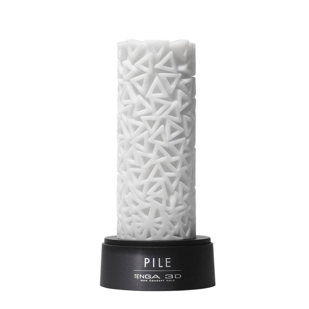 Tenga 3D Pile Masturbator with textured surface for enhanced stimulation and ergonomic design for comfort.