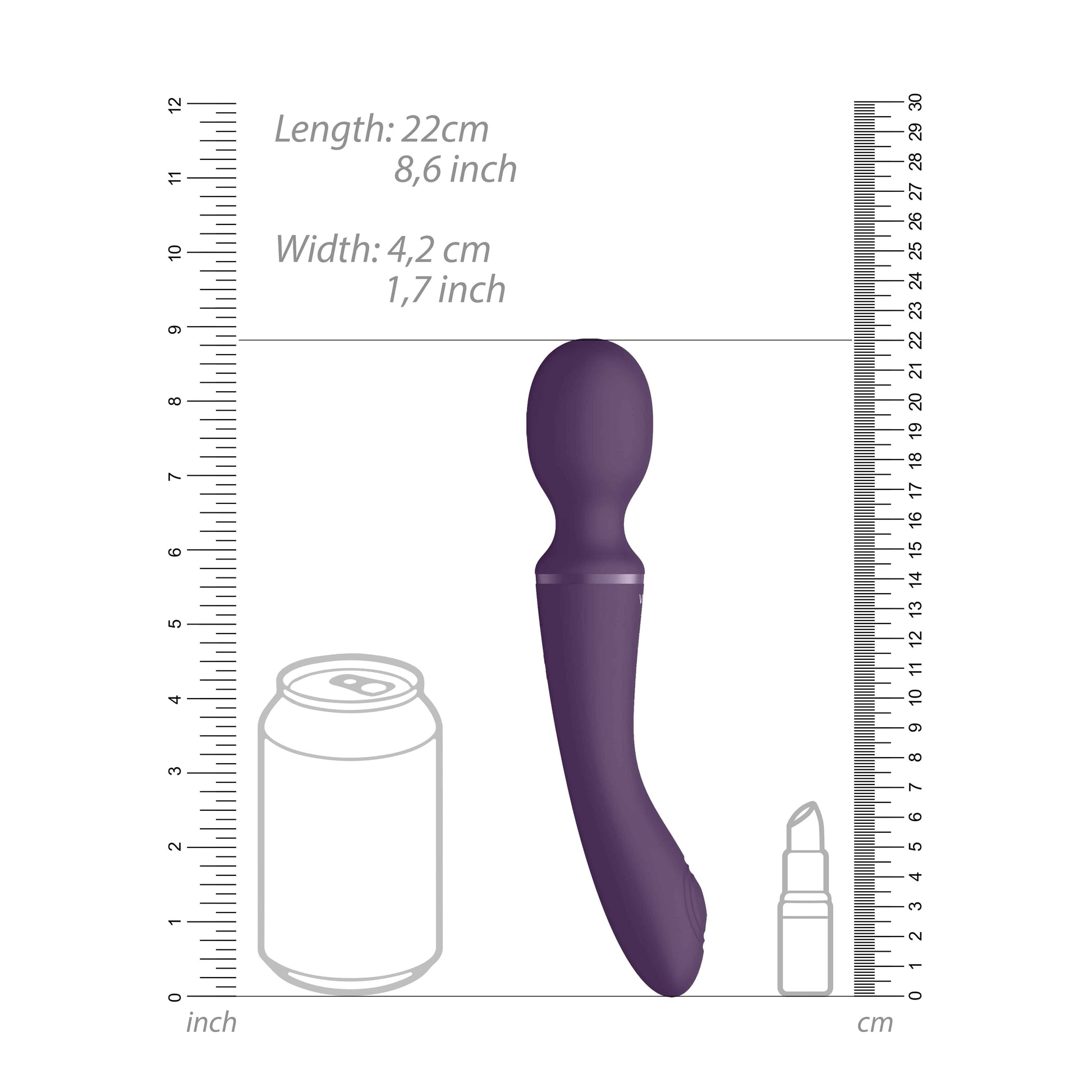 Vive Enora double-ended rechargeable wand in purple, featuring smooth silicone and ergonomic design for versatility.