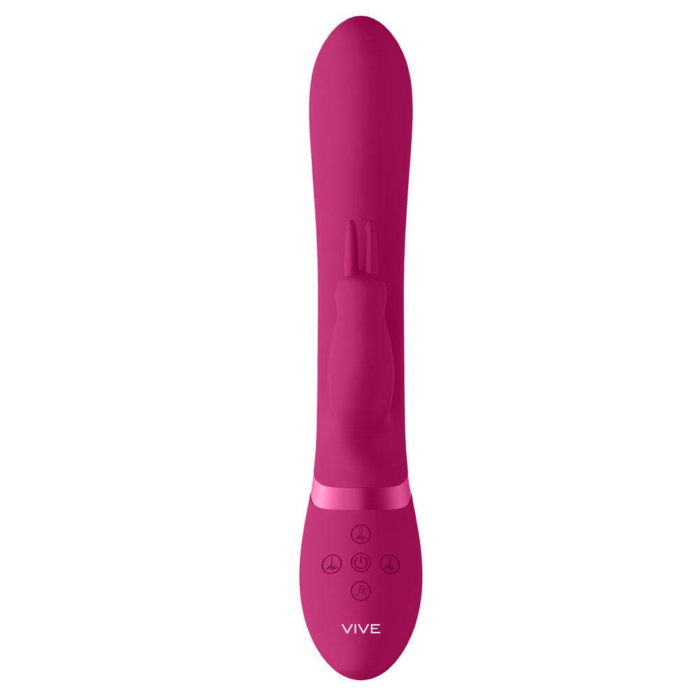 Vive Amoris Rosa rabbit vibrator by Shots Toys featuring stimulating pearls and a sleek pink design.