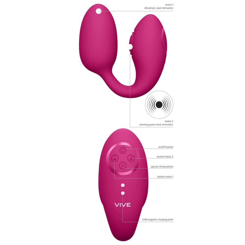 Vive Aika Pulse Wave vibrating love egg in pink, featuring a sleek design and textured surface for enhanced pleasure.