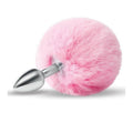 Whipsmart Furry Tales pink bunny tail butt plug with fluffy tail detail and smooth silicone design.
