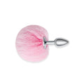 Whipsmart pink bunny tail butt plug with soft faux fur and a sleek design perfect for playful adult experiences.