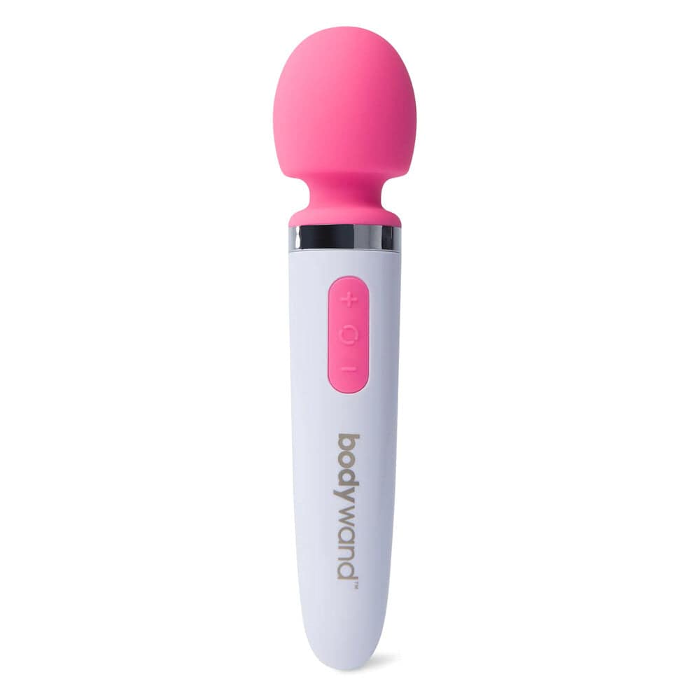 Bodywand Aqua Mini rechargeable waterproof silicone massager in a vibrant blue color.