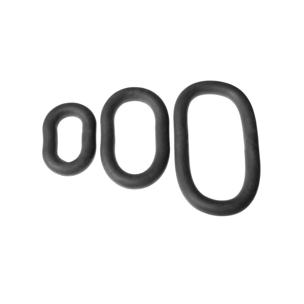 Ultra stretch wrap rings by Perfect Fit, available in sizes 6, 9, and 12 inches, showcasing flexible design and vibrant colors.