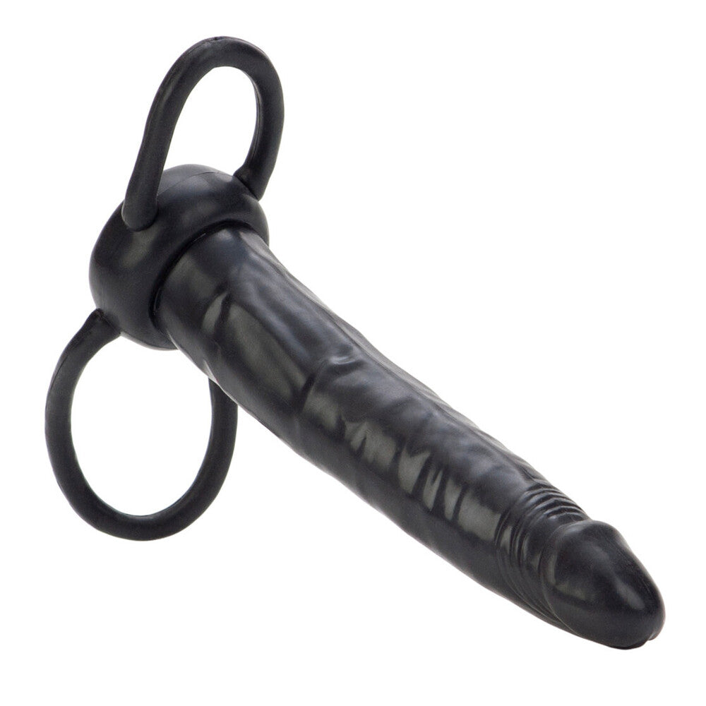 Black Dubbel Penetrator dildo by California Exotic, featuring a realistic design and dual-ended functionality.