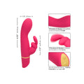 California Exotic Love Bunny G-spot vibrator in soft pink with curved design and dual stimulation features.