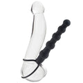 California Exotic Love Rider Beaded Dual Svart Penetrator with textured surface and dual stimulation design.