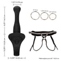 California Exotic Royal Vibrating Set featuring a strap-on and vibrating probe in sleek design on a neutral background.