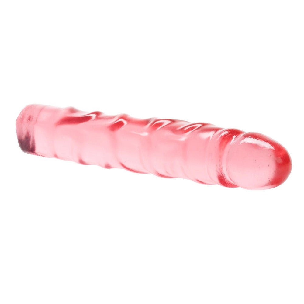 California Exotic Translucence Junior Dong in pink, featuring a smooth texture and realistic design for enhanced pleasure.