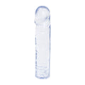 Clear Doc Johnson Crystal Jellies 8-inch dong with realistic details and a smooth finish, ideal for adult play.
