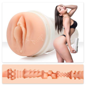 Fleshlight masturbator featuring Abella Danger design, showcasing realistic texture and lifelike details.