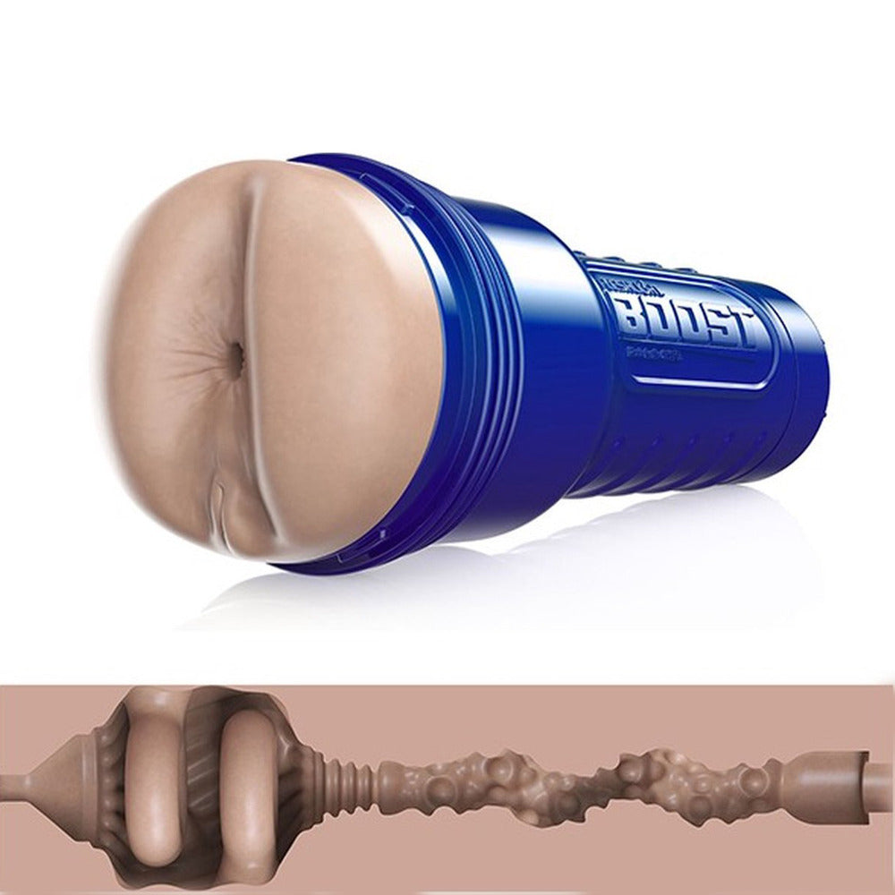 Fleshlight Boost Blast female masturbator with textured sleeve and ergonomic design for enhanced pleasure.