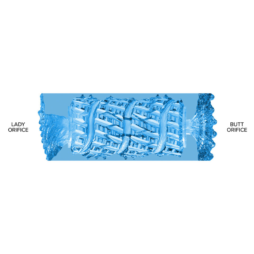 Fleshlight Quickshot Alien Lady and Butt masturbator, showcasing unique dual openings and textured inner design.