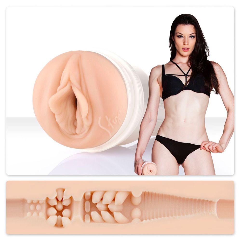 Stoya Destroya Fleshlight masturbator for girls, showcasing its realistic design and textured interior for enhanced pleasure.