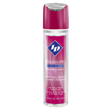 ID Lube Pleasure 2 oz lubricant bottle with a sleek design and easy-to-use cap, perfect for enhancing intimacy.