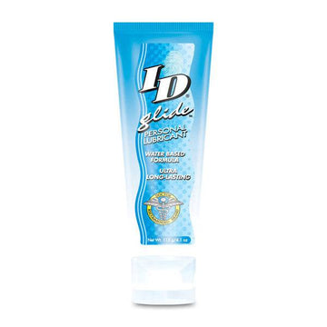 ID Lube ID Glide Personal Lubricant bottle with a sleek design and easy-to-use flip cap on a neutral background.