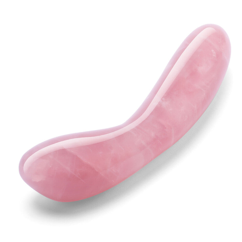 Le Wand Crystal G Wand in Rose Quartz with a sleek design and smooth surface, perfect for relaxation and pleasure.