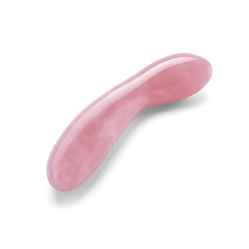 Le Wand Crystal G Wand in rose quartz, featuring a sleek design and crystal finish for a luxurious feel.
