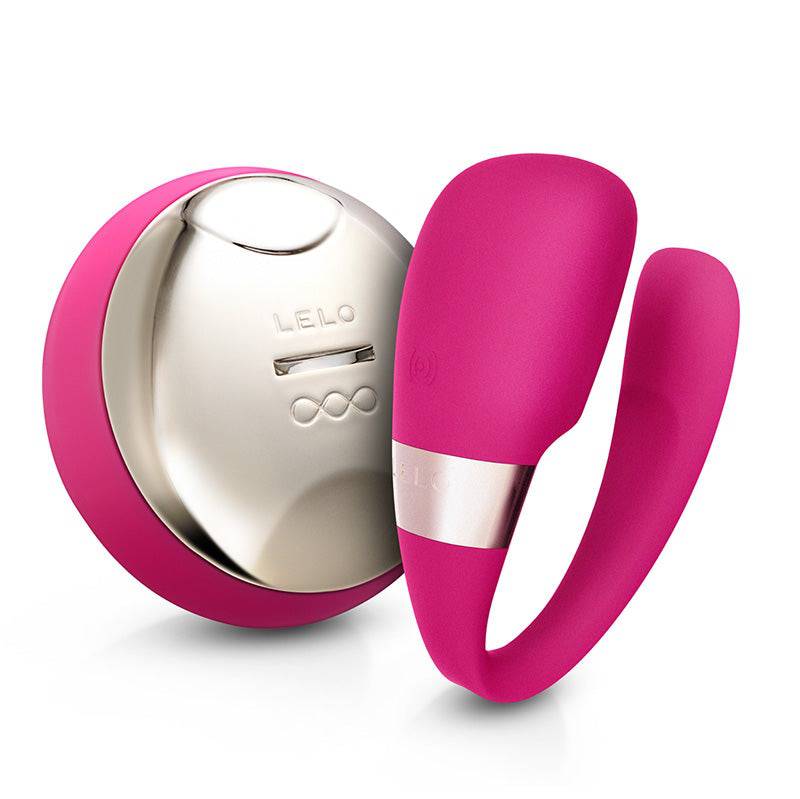 Lelo Tiani 3 in cherry color, featuring sleek design and ergonomic shape for intimate pleasure and stimulation.