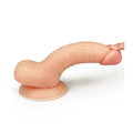 Lovetoy 7-inch ultra-soft dude dildo with realistic texture and design, showcasing its lifelike appearance and flexibility.