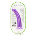 Me You Us 7-inch curved silicone dildo in vibrant color with a smooth texture and ergonomic design.