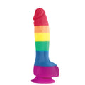 NS Novelties Colours Pride Edition silicone dildo with realistic design and textured balls in vibrant colors.