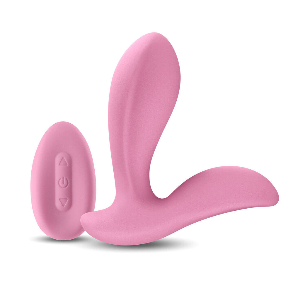 NS Novelties Secrets Rain G-spot and clitoral vibe in vibrant purple with ergonomic design and textured surface.