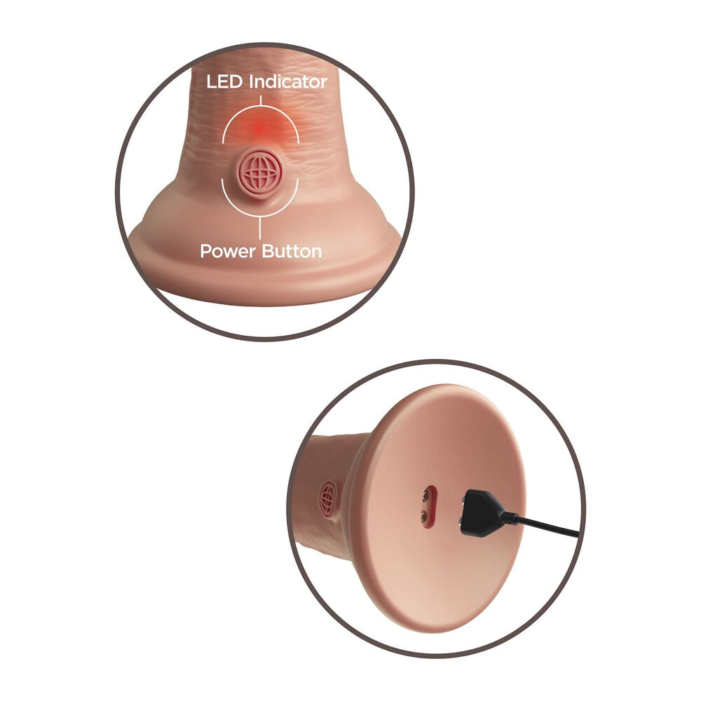 King Cock Elite 6-inch dual density vibrating dildo in flesh pink, showcasing realistic texture and detail.