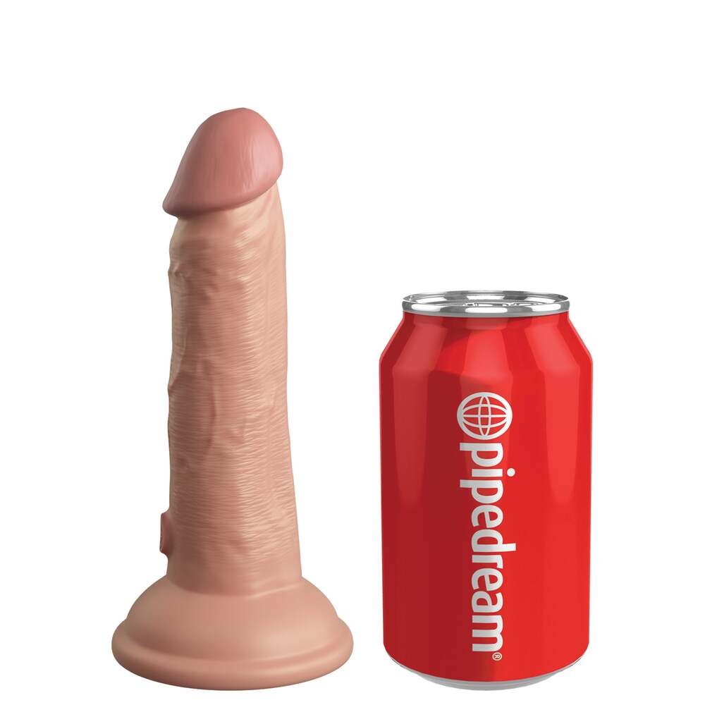 King Cock Elite 6-inch dual-density dildo in caramel color with realistic design by PipeDream.