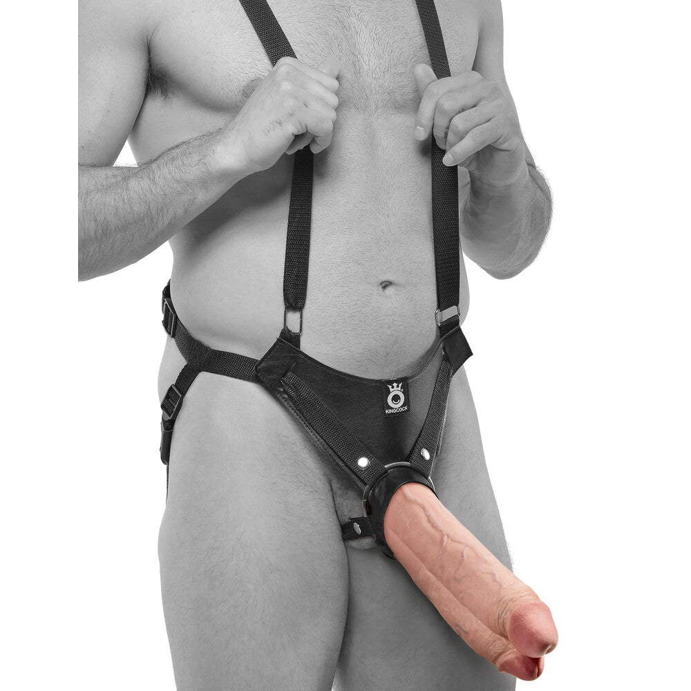 PipeDream strap-on featuring two hollow dildos and a realistic design for enhanced play.