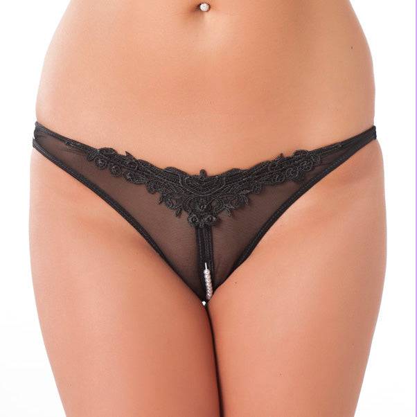 Rimba Öppen pärla GString featuring a delicate design with open pearl details for a sensual look.