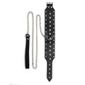 Rimba leather collar and chain set featuring a sleek design and durable materials, perfect for stylish pet accessories.