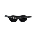 Rimba cushioned eye mask in black, featuring soft fabric and an adjustable strap for comfort during sleep or relaxation.