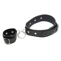Rimba leather hand and ankle cuffs with sturdy straps and metal hardware for secure restraint.