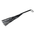 Rimba 38-inch leather whip with a braided design and sturdy handle, perfect for enhancing your play experiences.