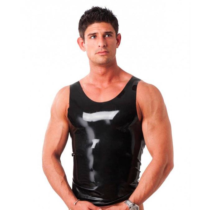 Rimba Rubber Secrets vest in black, featuring a sleek design and adjustable straps for a comfortable fit.