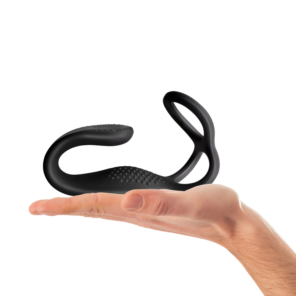 Rocks Off TheVibe man’s strapon with anal stimulator, featuring a sleek design and vibrant color for pleasure enhancement.