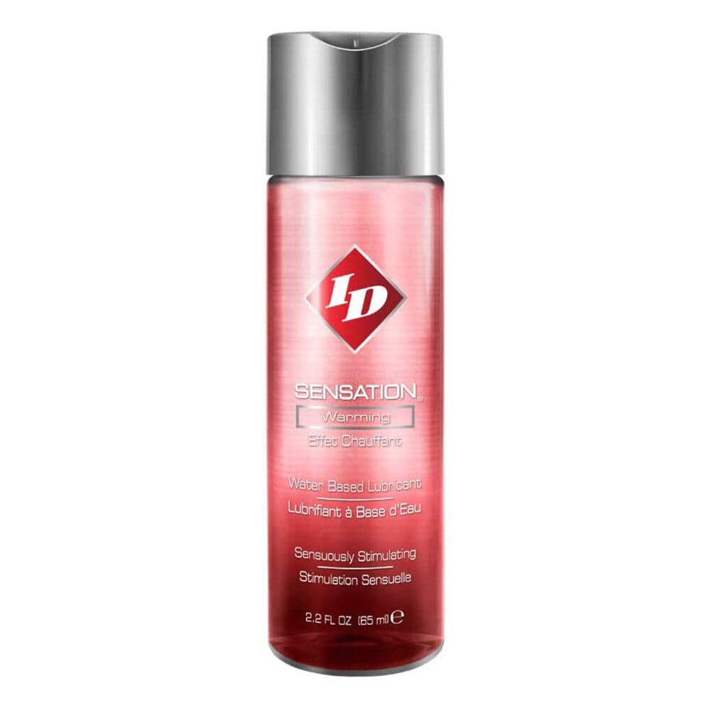 ID Lube Sensation warming liquid lubricant 4.4 oz bottle with sleek design and easy-pour cap displayed on a neutral background.