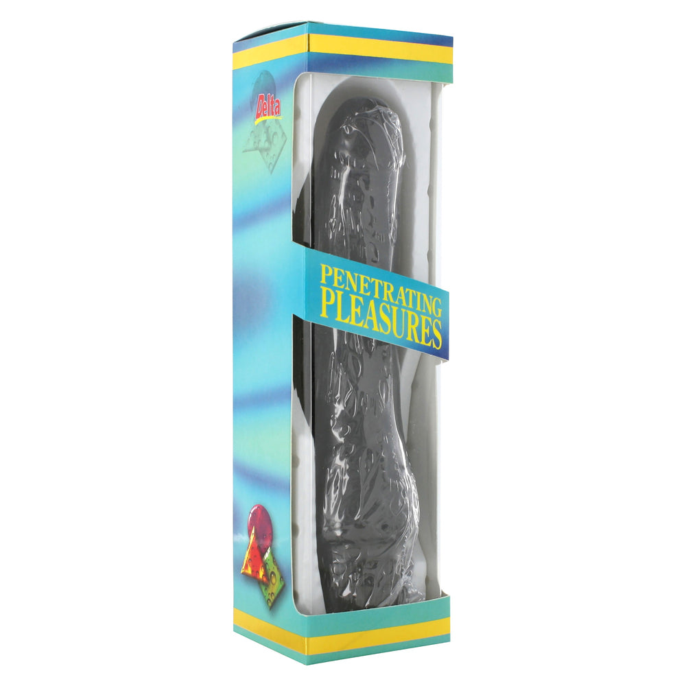 Åderburen penisvibrator 8 tum in black by Seven Creations, showcasing its textured surface and realistic design.