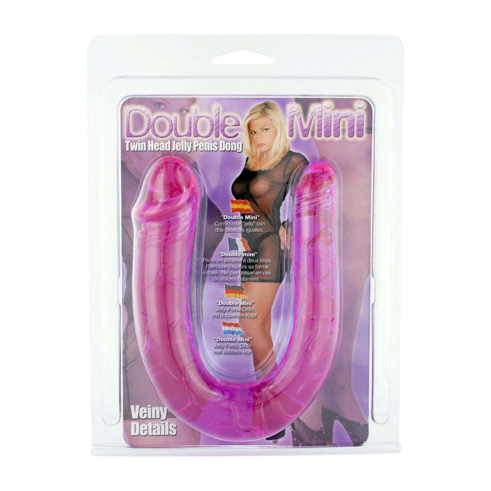 Seven Creations Dubbel Mini Twin Head Jelly Penis Dildo in soft, flexible jelly material with dual heads for versatile pleasure.