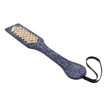 Sportsheets Cougar Studded Paddle with a black handle and studded surface for enhanced grip and impact.